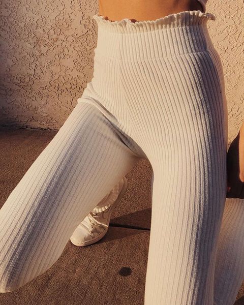 

ins high waist elastic tights autumn 2019 new women's wear, Gray