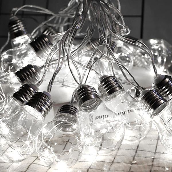 

10/20 led solar light string retro transparent ball hook light bulb string lights led ball waterproof garden wedding decoration