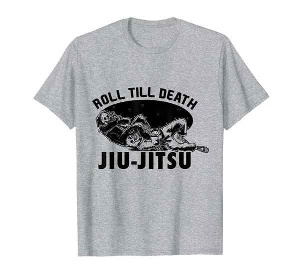 

jiu jitsu shirt roll till death epic bjj t-shirt, White;black
