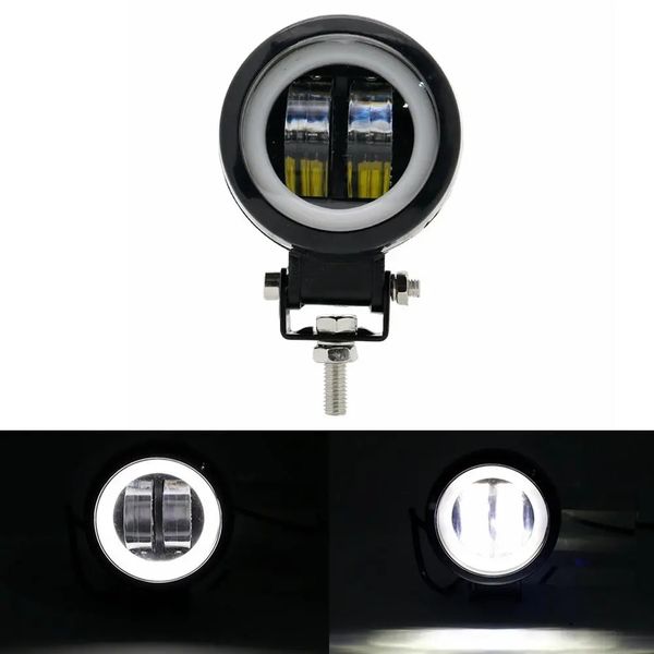 3 polegadas 12 / 24V 6500K 20 w rodada luz de trabalho conduzido com luzes de olhos brancos luzes luz de nevoeiro para motocicleta de barco de carro