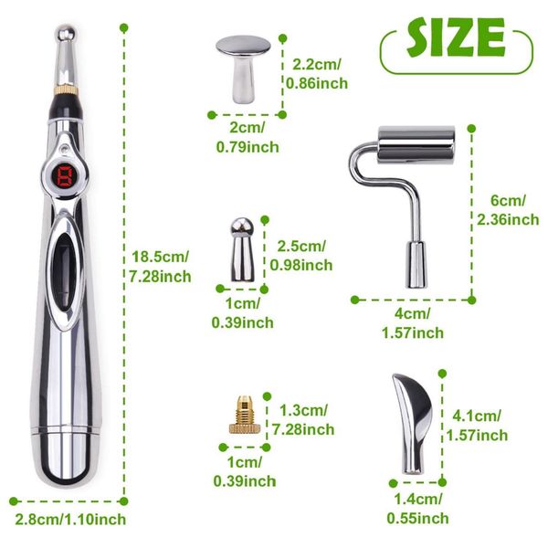 5 em 1 dor alívio elétrica Meridian Energy Pen Home Use terapia massagem caneta de acupuntura