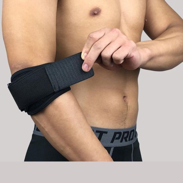 

25# outdoor sports elbow support brace pad aid strap guard wrap band pad absorb sweat sport basketball arm sleeve brace, Black;gray