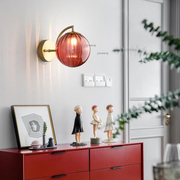

wall lamp creative bedroom lights nordic luster led glass lamps modern loft simple home decor sconces kitchen fixtures