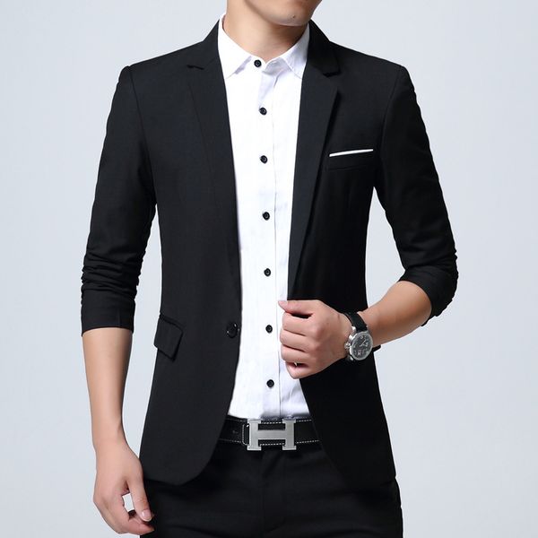 

2021 new fashion work wear clothes self-cultivation men jacket style suit single button smart casual spring autumn bksm, White;black