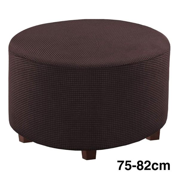 

chair covers with elastic bottom multifunction high stretch home footstool protector cover modern living room solid round ottoman slipcover