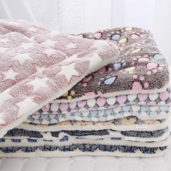 

kennels & pens pet cat bed dog thickened soft fleece pad blanket mat cushion home portable washable rug keep warm s/m/l/xl/xxl