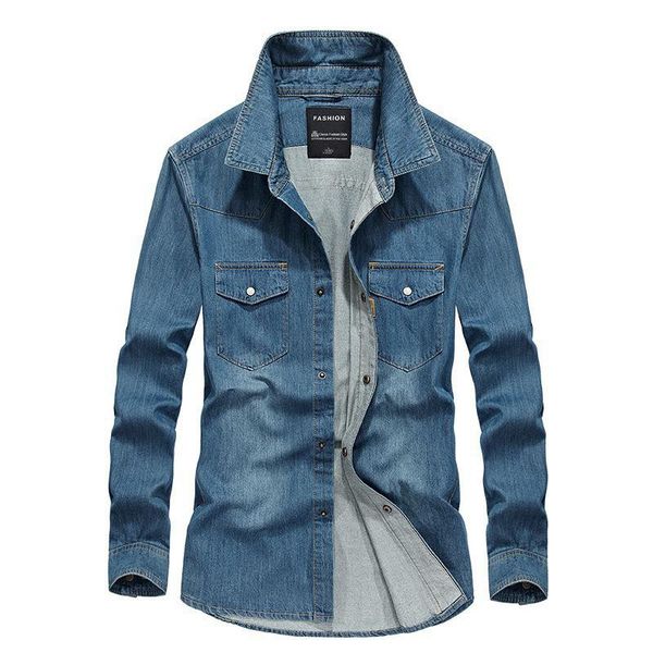 

men's casual shirts 2021 spring autumn denim shirt men military long sleeve single breasted jeans pure cotton male large size -4xl, White;black