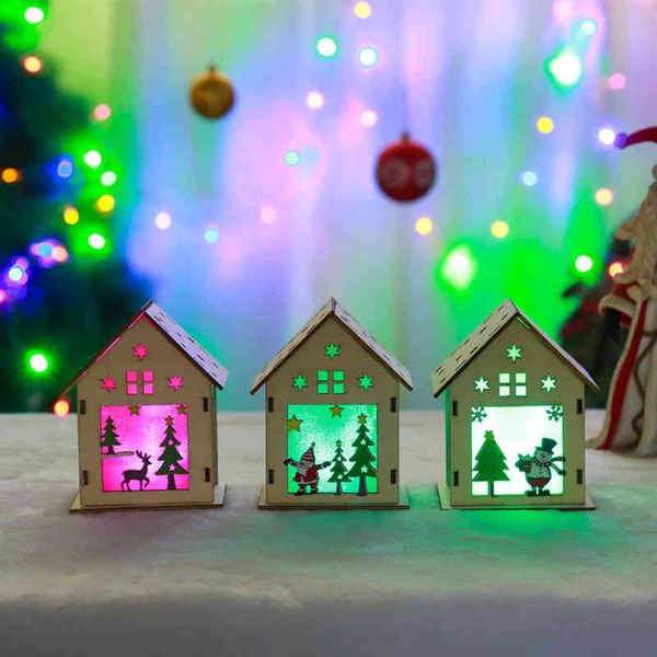 

christmas decorated super santa claus luminous wood house diy gift l bar snow