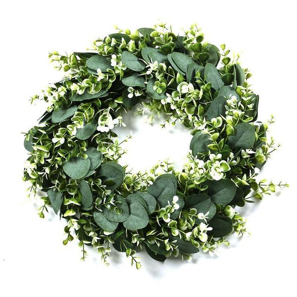 

decorative flowers & wreaths 1 piece realistic artificial wreath green eucalyptus leaf hanging wall coffee shop decor wedding party events a