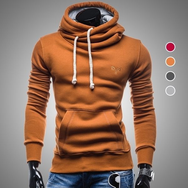 

mens autumn winter casual turtleneck hoodies new man hooded sweatshirts male tracksuit hooded blouse hoody clothing for men 201112, Black