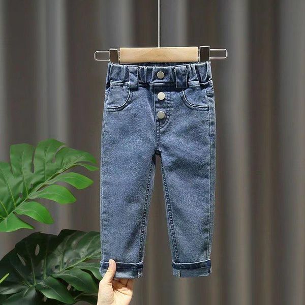 

jeans girls baby pants kids children outer wear trousers 2021 fashion warm cashmere clothes 8m 9m 3t 6t, Blue