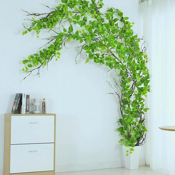 

decorative flowers & wreaths 180cm real touch artificial vivid ivy vine rattan leaf garland grass plants grape leaves home garden party wedd