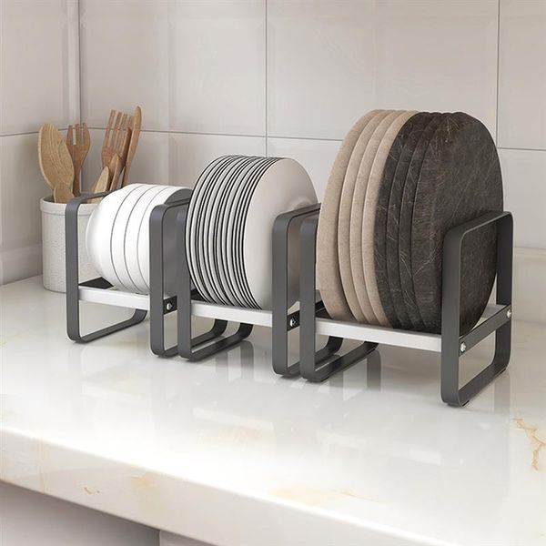 

kitchen storage & organization cabinet shelves non-slip thicken trays bowls dishes rack pod lid holder for deskorganizer shelve
