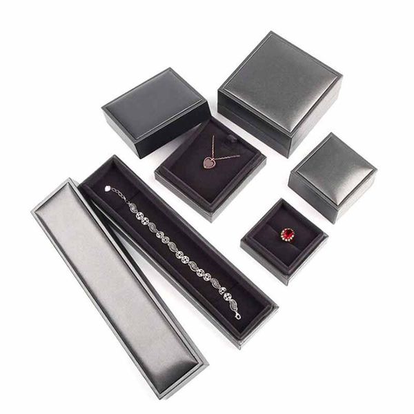 

gift wrap 1pcs packaging box earring engagement right angle bracelet-pendant-earrings boxes high-grade gold leather paper jewelry