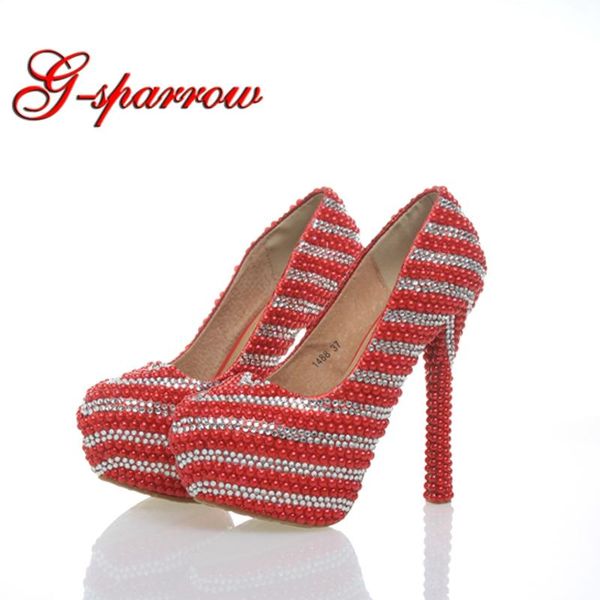 

arrived red with silver unique design rhinestone party prom women high heels bridal wedding shoes ceremony anniversary, Black