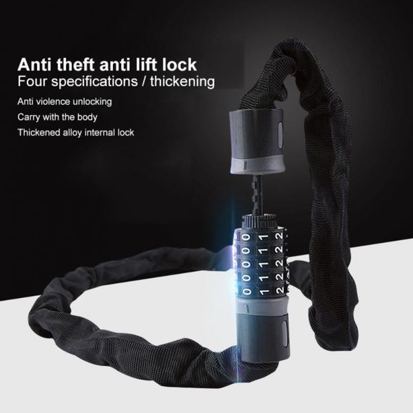 

bike locks bicycle password lock mountain portable chain electric anti-theft car #b