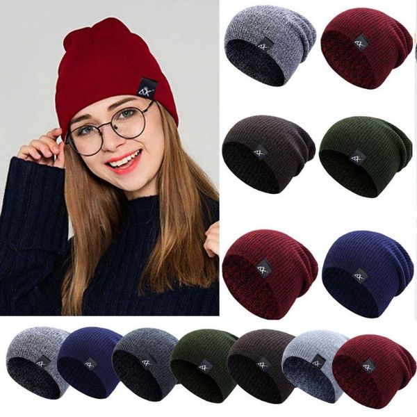 

beanies woman/men solid cute female beanie caps winter autumn hats warmer bonnet knitted