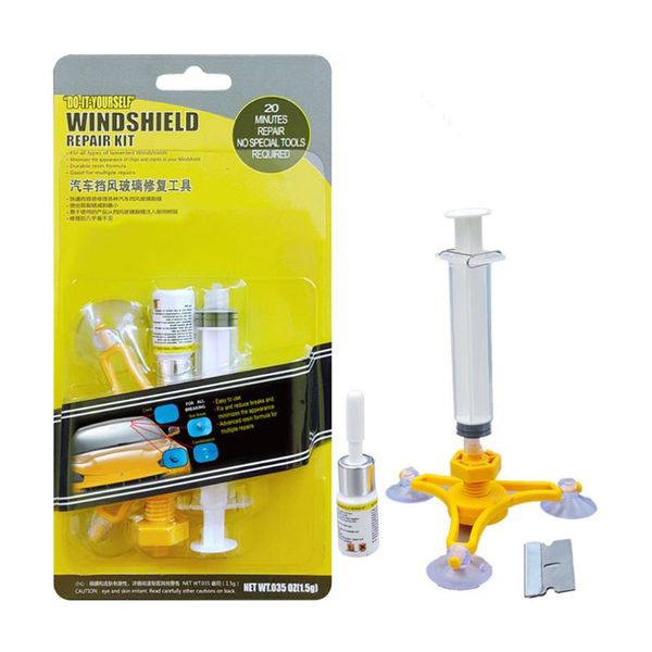 

car cleaning tools windshield repair kit quick fix cracked glass windscreen tool resin sealer adhesives window screen polishing