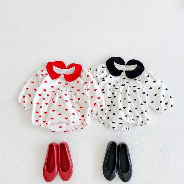 

rompers spring autumn infant cotton casual little love heart bodysuit born girls thin clothes toddler long sleeve jumpsuit, Blue
