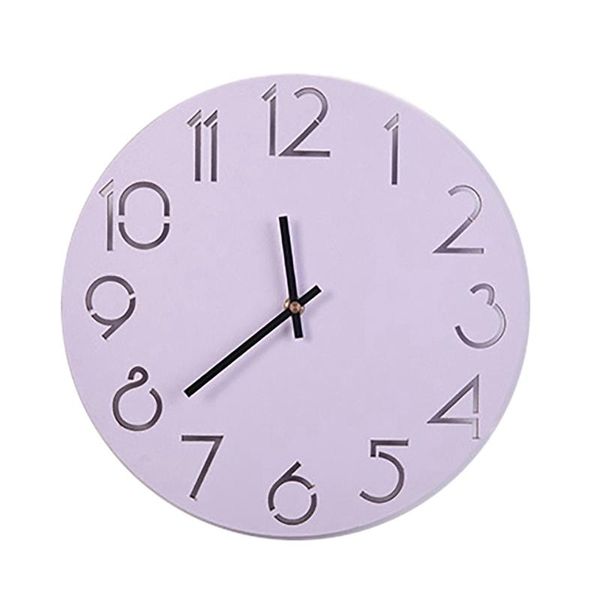 

30cm creative hanging clock living room simple modern clock home round cool bedroom mute pastoral solid wood watch