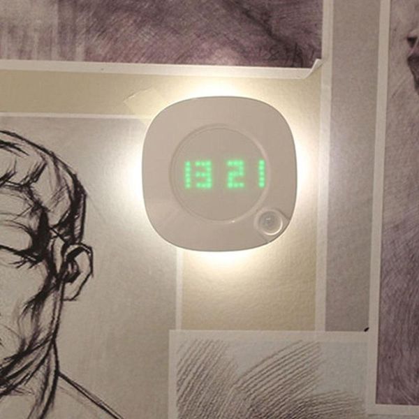 

wall clocks led motion sensor night light digital time display clock bedroom bathroom lamp