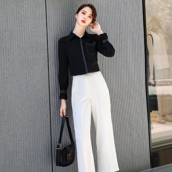 

women's blouses & shirts 2021 elegant spring/autumn female clothing white black and casual office ladies plus size s-4xl