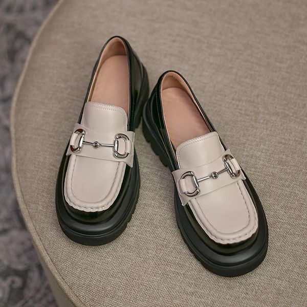 

luxury designer women tractor lace up derby shoes black leather chunky brogues retro platform oxford shoes for women 2021 spring