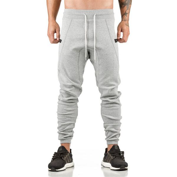 

new 2021 joggers sweatpants men solid casual gym fitness workout sportswear trousers spring autumn male cotton running track pants luh9, Black