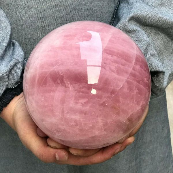 

natural pink rose quartz sphere crystal ball healing gemstone 1pc1
