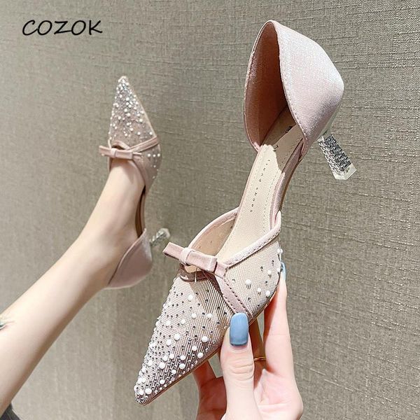

dress shoes pink womens 2021 fashion women elegant party butterfly-knot high heels korean for, Black
