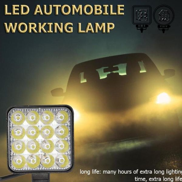 

working light 48w 6000k led 16 lights bar square spotlights off road 12v 24v headlight quad row spot for truck car suv