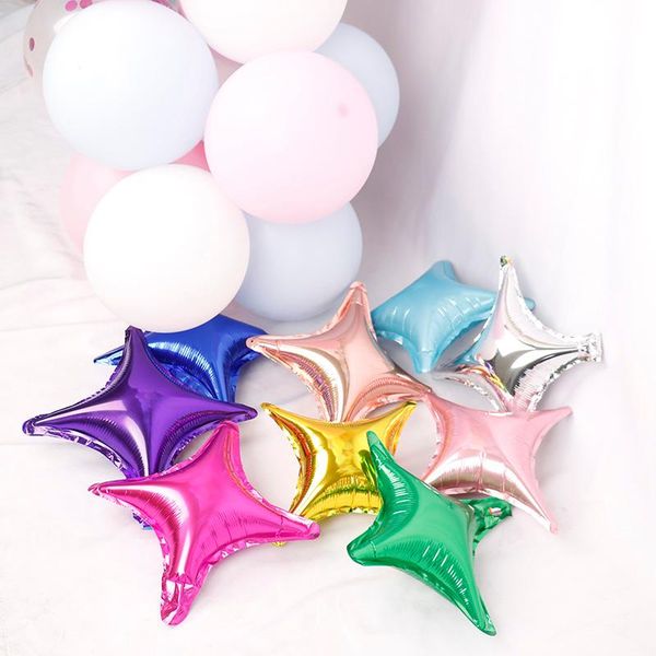 

party decoration 10pcs/set 10inch four-pointed stars aluminum foil balloons baby shower birthday wedding decorations helium supplies