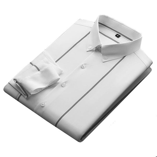 

men's casual shirts fall/winter non-iron vertical striped shirt long-sleeved slim korean style trendy professional business, White;black