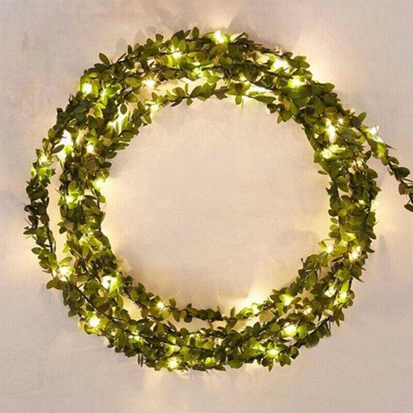 

party decoration led leaves ivy leaf garland fairy wire string lights garden decor lamps light (not included batteries)