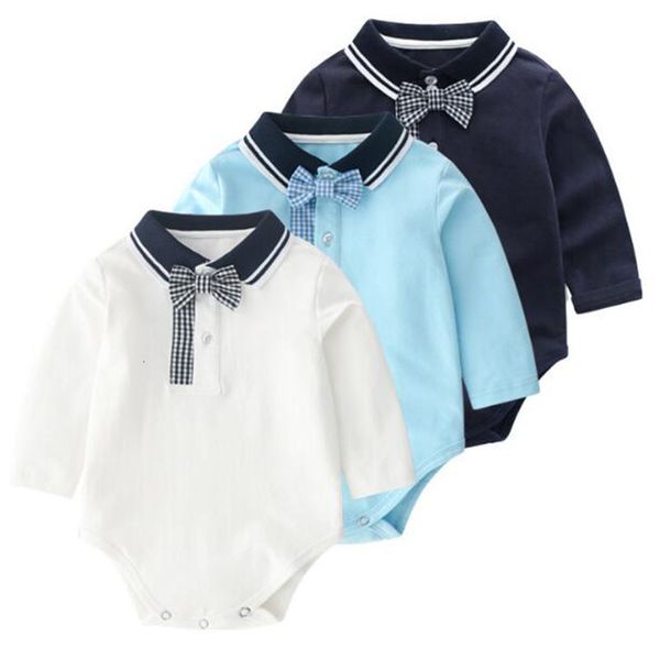 

s gentleman kids spring autumn baby boy girl newborn rompers clothes, Blue