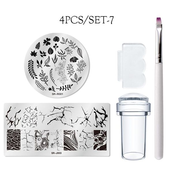 

nail art kits meet across 4pcs stamping plates set templates plate design flower steel geometric printing stencil image