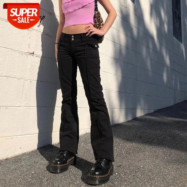

weekeep black vintage slim trousers women's pants low waist cargo pants capris streetwear pockets sweatpants autumn 2020 fashion #qa8i, Black;white