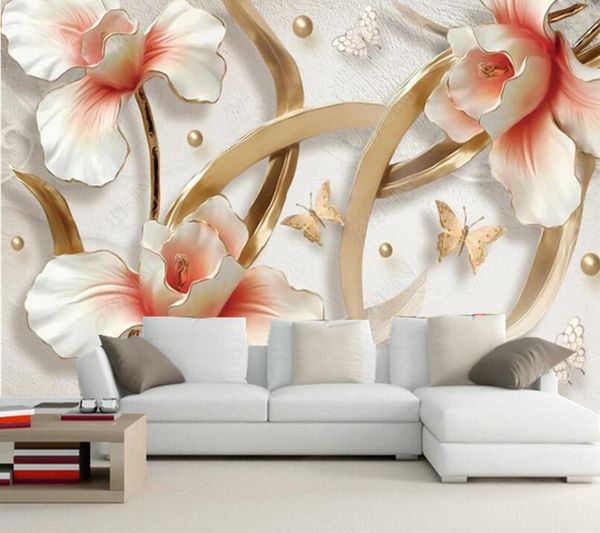 

wallpapers papel de parede 3d stereo embossed flower modern wallpaper mural,living room tv wall bedroom papers home decor