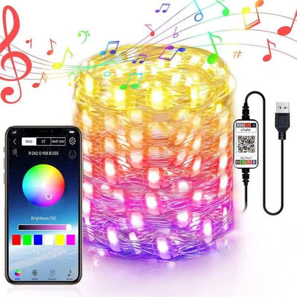 

christmas decorations usb led string light app control lights lamp waterproof outdoor fairy for tree decoration