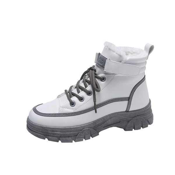 

boots genuine leather for women heels ankle female 2021 chunky shoes woman flats platform women's rubber sole, Black