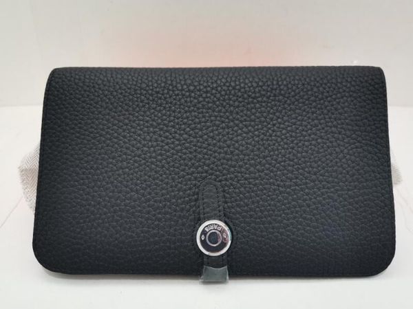 

realfine888 3a dogon duo combined wallet togo calfskin leather purse for women with dust bag box, Red;black