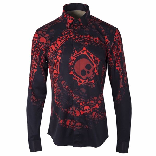 

new four seasons peony printed shirt men's fashion brand 2019, White;black