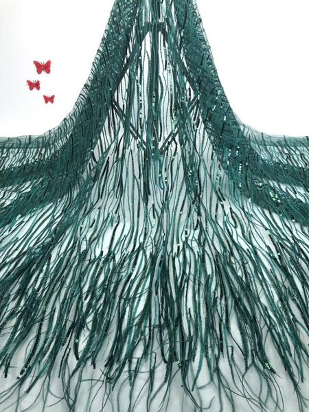

ribbon flowers beaded applique lace fabric latest african 2021 handmade 3d for nigerian wedding, Pink;blue