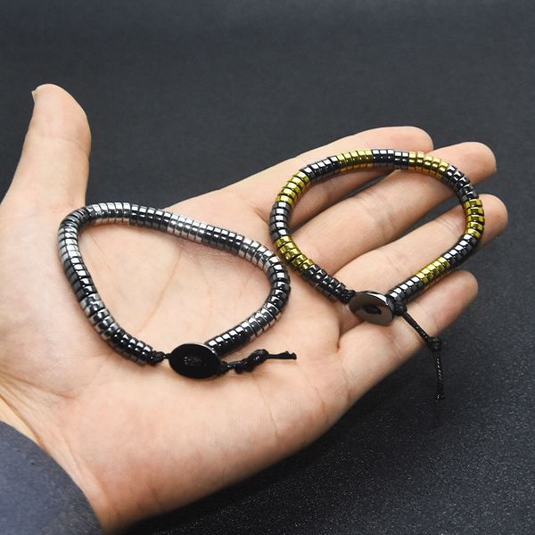 

bracelet non magnetic black gallstone diy jewelry for men and women, Golden;silver