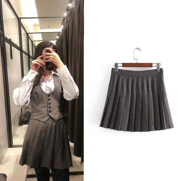 

skirts 2021 spring&autumn pleated casual fashion mini skirt short women's, Black