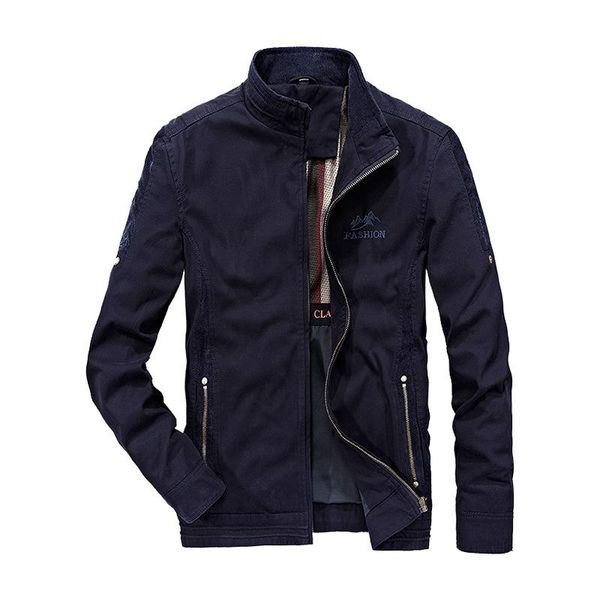 

men's jackets afs zdjp 4xl jee plus size spring and autumn jacket solid miliar cotton coat 2021 male business casual loose, Black;brown