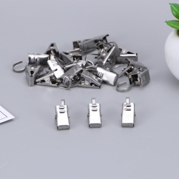 

20pcs rustproof drapery ring satin nickel curtain clips with hook