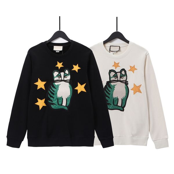 

women's men's designer sweatshirt fashion star cat crew neck sweater winter ladies long sleeve pullover sweaters european size xs-, Black