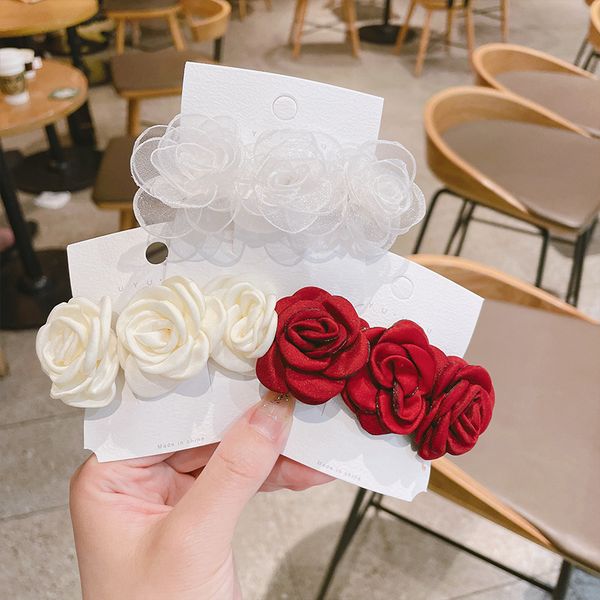 

barrettes hairpin camellia autumn flower back clip small fragrance high sense minority spring hair ornament female, Golden;silver