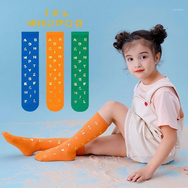 

3pcs summer fashion boys socks cotton letters kids girls straight children 1-12 years spring baby meias para, Pink;yellow